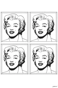 Four portraits of Marilyn Monroe by Andy Warhol