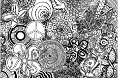 Psychedelic motifs Music and Peace