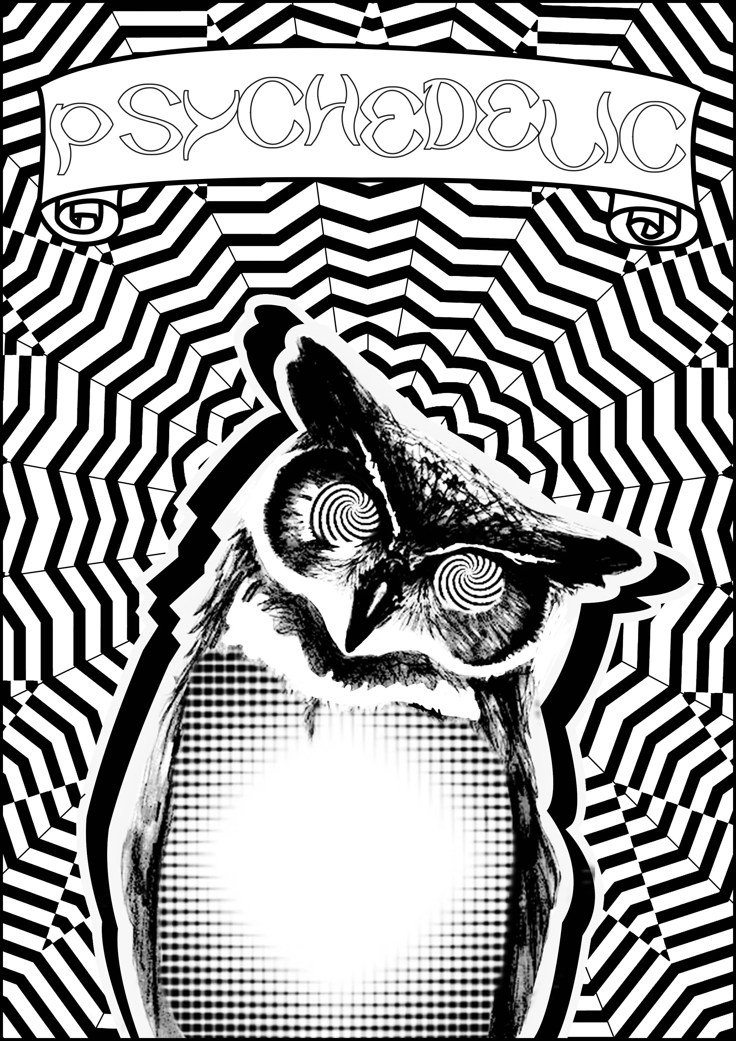 Psychedelic by allan (Printable Coloring Page for adults)