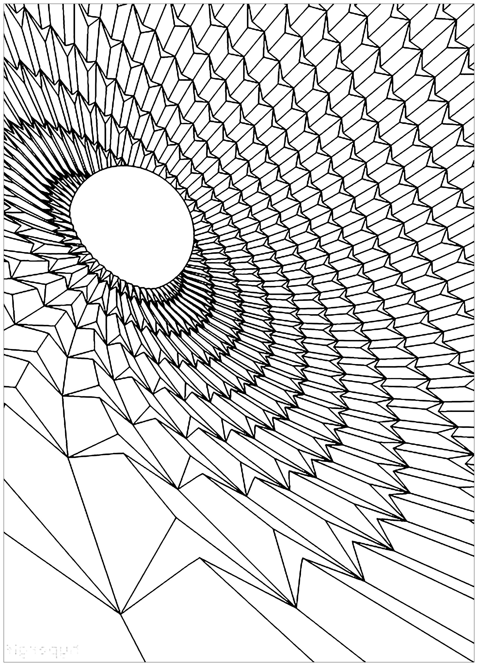 Coloring page black hole