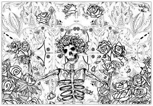 Coloring page adult grateful dead art by valentin
