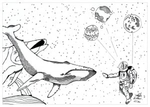 Cosmos Aquatique (Psychedelic Coloring Page)