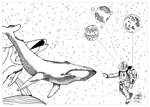 Printable Astronaut complex coloring sheets for adults