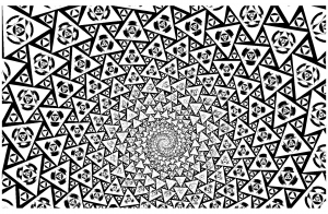 Endless triangles (Psychedelic Coloring Page)