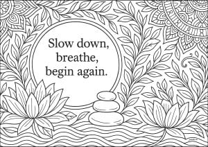 Slow down, breathe, begin again