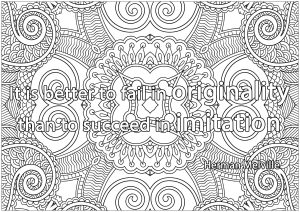 Printable Joy Coloring Page for adults : It-is-better-to-fail-in-originality