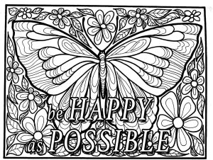 Coloring quote be happy as possible