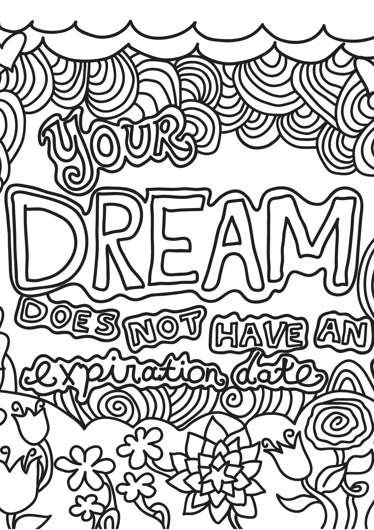 Free book quote 20   Positive & inspiring quotes Adult Coloring Pages