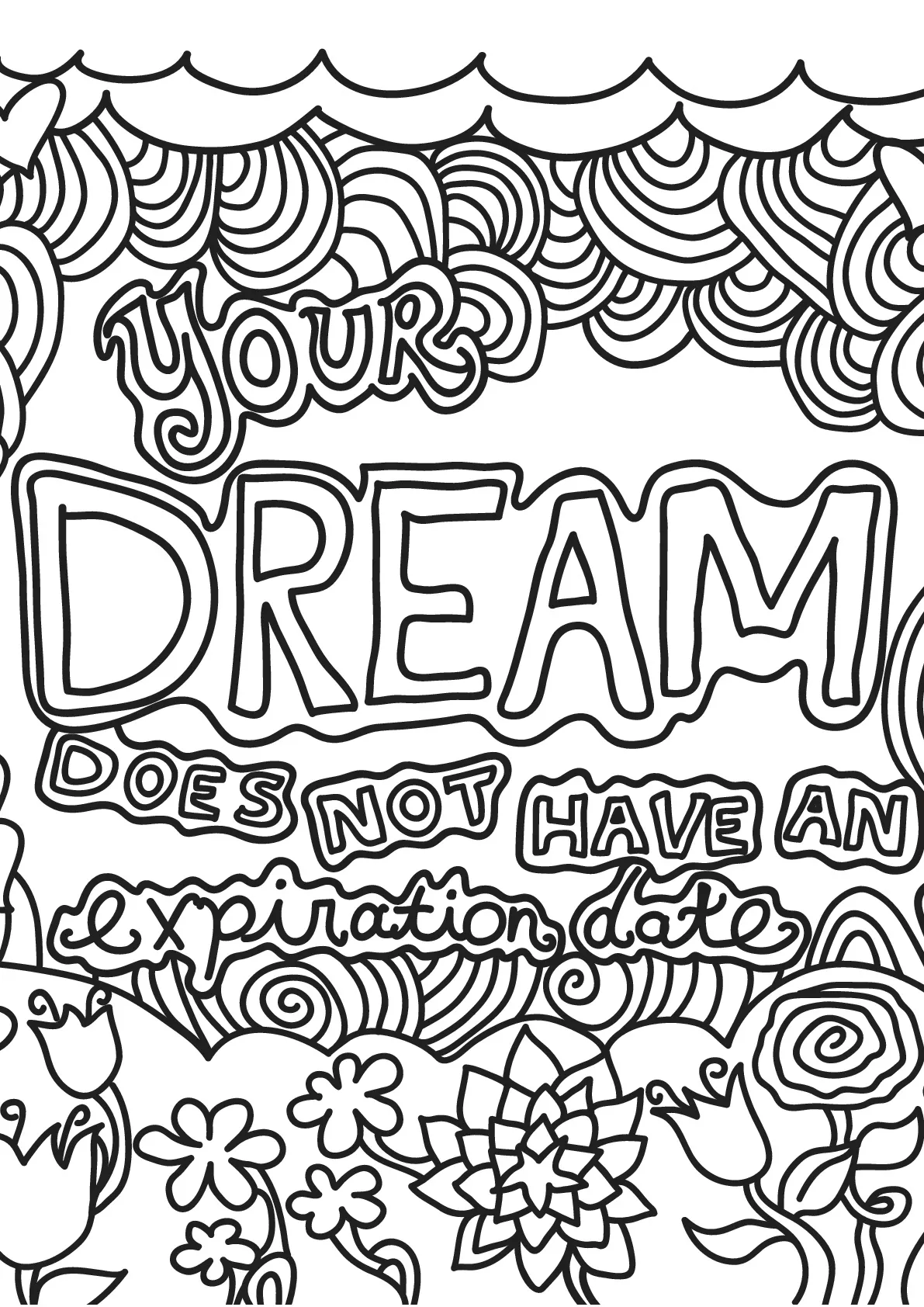 Free book quote - 15 (Printable Positive and inspiring quotes Coloring Page for adults)