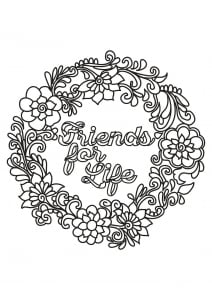 Friends for life (Positive and inspiring quotes Coloring Page)
