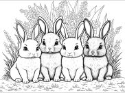 Rabbits Coloring Pages