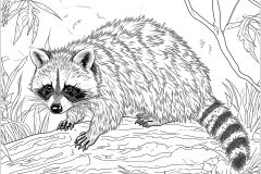 Printable Raccoon coloring sheets for adults