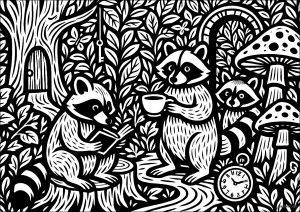 Raccoons' Tea Time – An Enchanted Forest Break