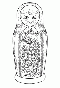 Coloring russian dolls 1
