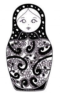 Coloring russian dolls 10