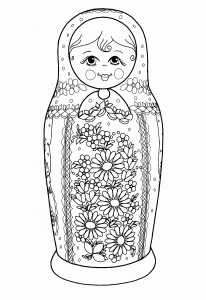 Coloring russian dolls 1
