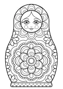 Russian doll with a beautiful Mandala at the belly level
