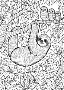 Sloth observed by owls