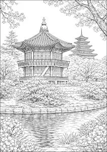 Serene escape in a Korean garden in Seoul