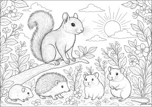 A joyful encounter in a luminous forest