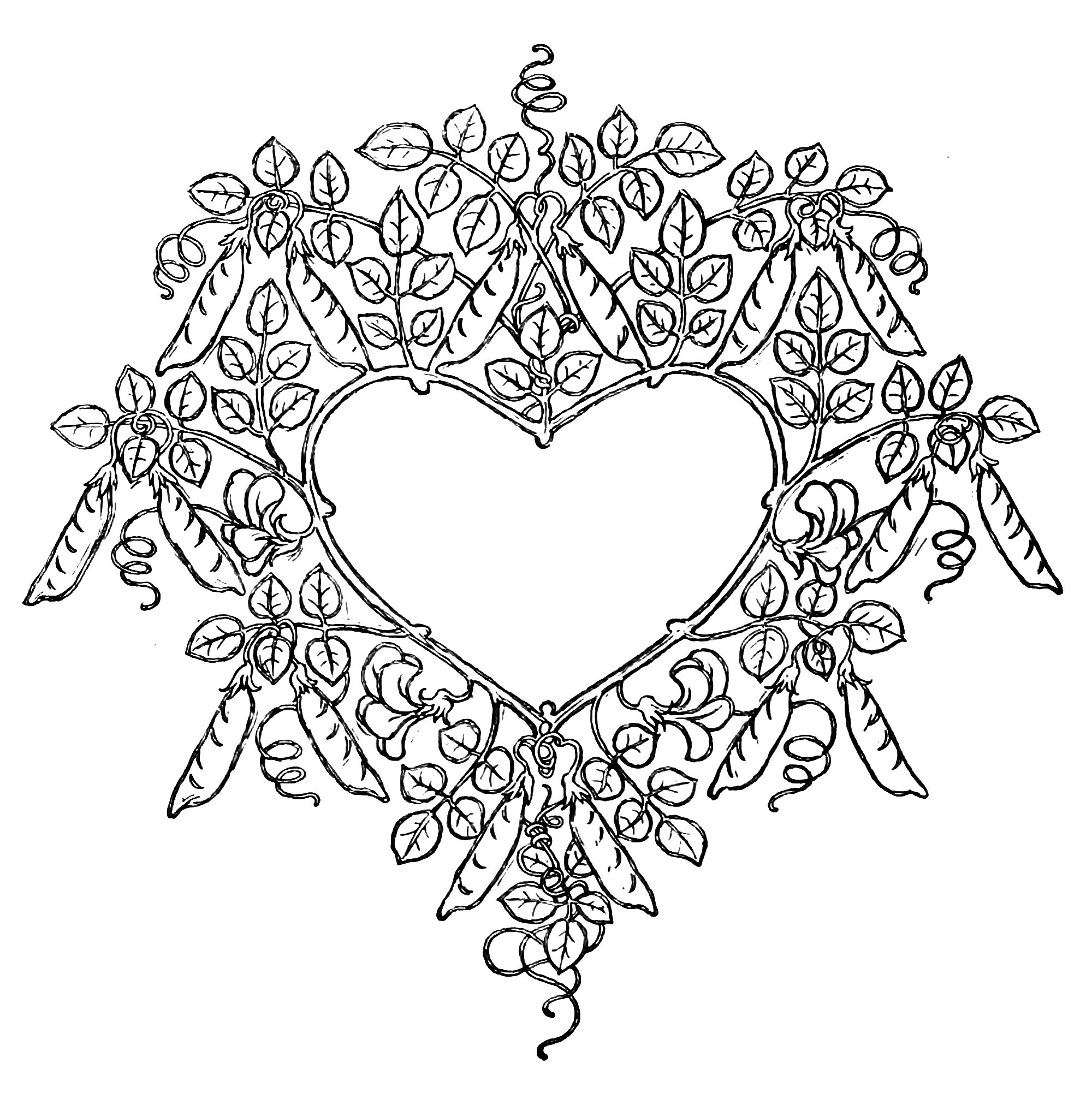Valentine’s Day Coloring Page : 1900 Illustration for "Fairy Tales and stories" Printable Valentine’s Day Coloring Page for adults : 1900 Illustration for "Fairy Tales and stories"