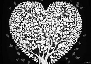 Tree of love (Valentine's Day Coloring Page)