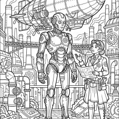 Printable Steampunk coloring sheets for adults