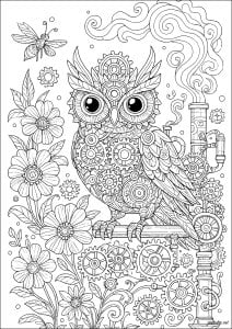 Mechanical owl in a garden