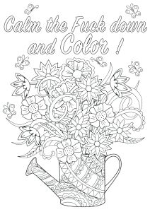 Calm the Fuck down and Color ! (Swear word coloring page)