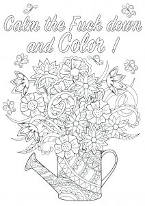Calm the Fuck down and Color ! (Swear word coloring page)