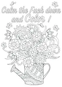 Calm the Fuck down and Color ! (Swear word coloring page)