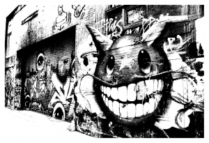 Coloring graffiti alley