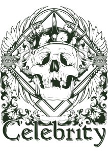Printable Coloring Page for adults : Tattoo-skeleton-celebrity