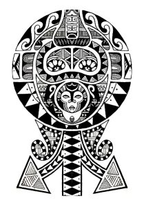 Printable Coloring Page for adults : Polynesian-tattoo