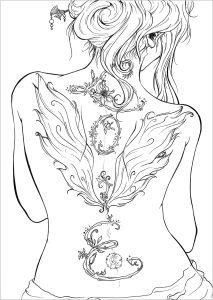 Printable Coloring Page for adults : L-O-V-E Tattoo