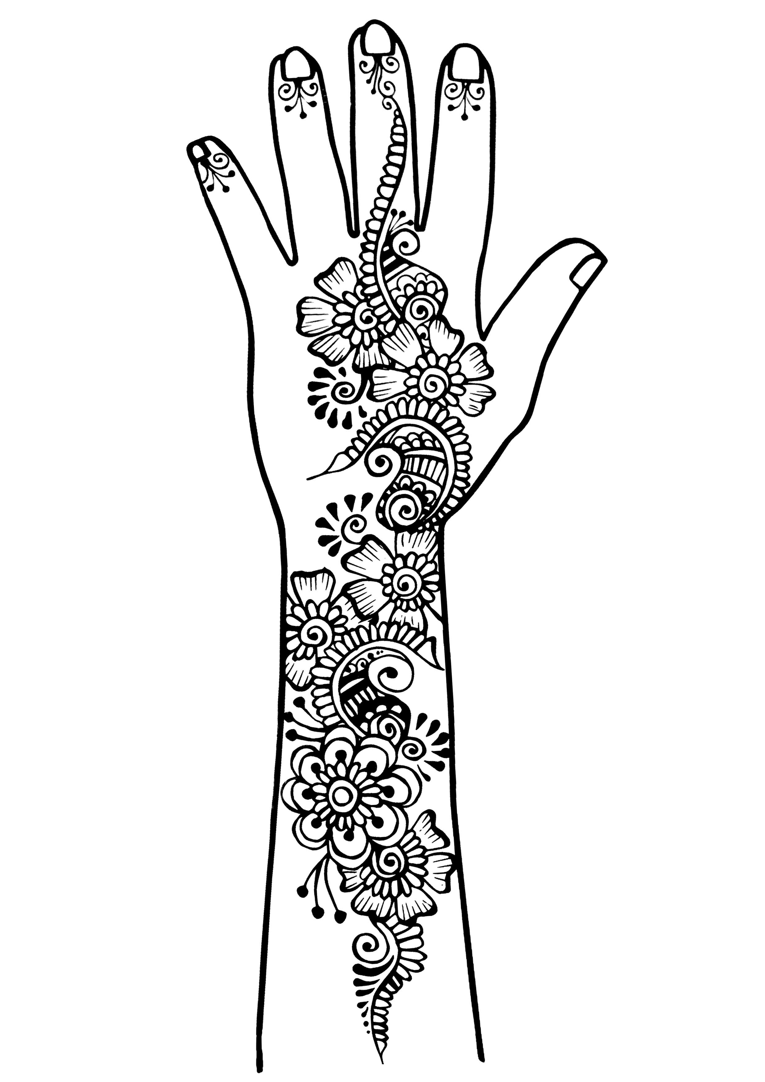 Cute Arm and Hand Tattoo (Oriental) - fine lines