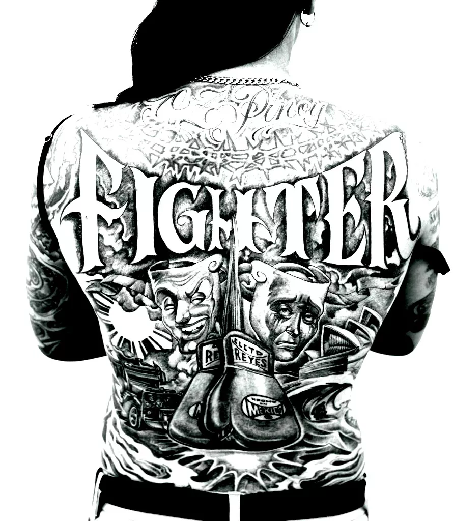Tattoo-back (Printable Coloring Page for adults)