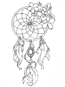 Coloring dreamcatcher tattoo designs