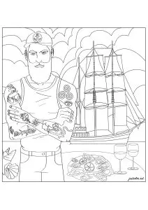 Breton, tattoo and boat