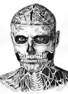 Coloring rick genest drawing