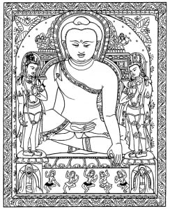 Buddha representation in Tibetan Buddhism (Tibet Coloring Page)