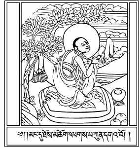 Tibetan monk (Tibet Coloring Page)