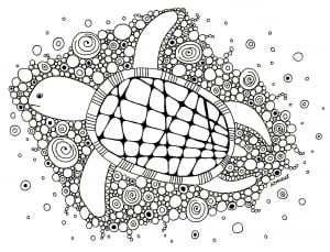 Coloring turtle in sea 1