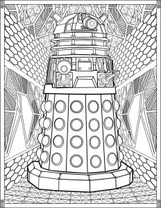 Printable TV show Coloring Page for adults : Doctor-Who-Pages-Dalek