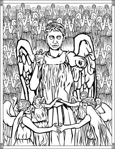Printable TV show Coloring Page for adults : Doctor-Who-Pages-Weeping-Angels
