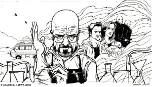 Printable TV show Coloring Page for adults : Breaking Bad : Walter White
