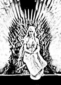 Printable TV show Coloring Page for adults : Game-of-throne-daenerys targarya