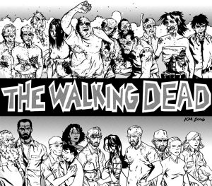Printable TV show Coloring Page for adults : The-walking-dead-by-kyleiam