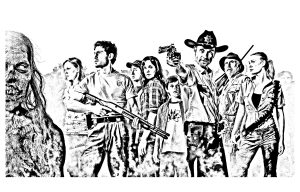 Printable TV show Coloring Page for adults : The-walking-dead