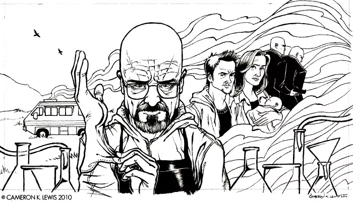 Breaking Bad : Walter White (Printable TV show Coloring Page for adults)